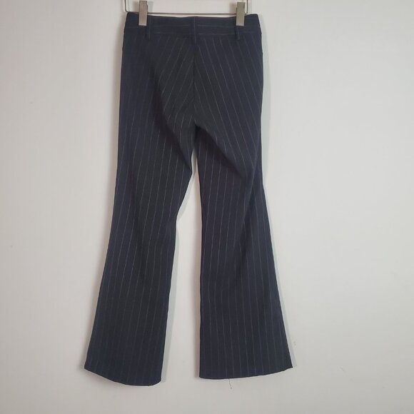 H&M Vintage Trousers 4 Black Striped Flare Leg Business Casual Academia Work - Picture 9 of 14